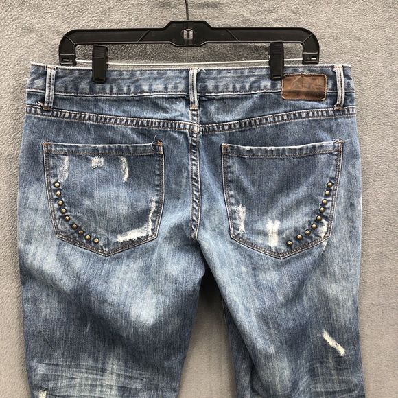 Converse One Star Women's Denim Jeans 32 Sheridan Skinny Distressed Destroyed - Picture 10 of 16
